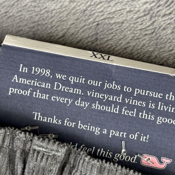 Vineyard Vines Pants Mens XXL Gray Corduroy Cargo Elastic Drawstring Zip Fly - Picture 9 of 16